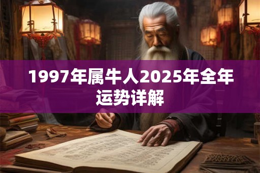 1997年属牛人2025年全年运势详解 1997年属牛人2025年全年运势详解