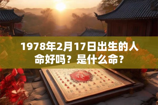 1978年2月17日出生的人命好吗？是什么命？