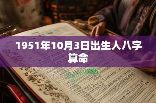 1951年10月3日出生人八字算命 1951年10月3日出生人八字算命