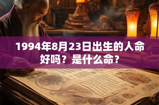1994年8月23日出生的人命好吗？是什么命？