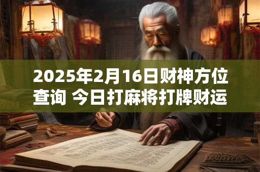 2025年2月16日财神方位查询 今日打麻将打牌财运方位