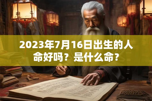 2023年7月16日出生的人命好吗？是什么命？