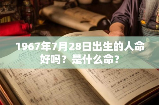 1967年7月28日出生的人命好吗？是什么命？