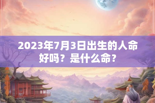 2023年7月3日出生的人命好吗？是什么命？