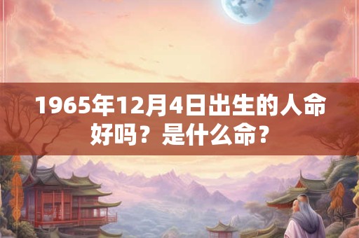 1965年12月4日出生的人命好吗？是什么命？