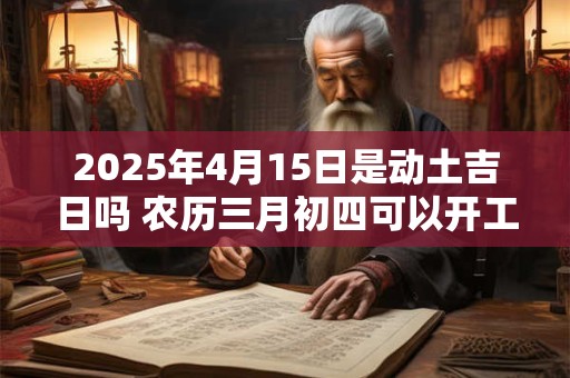 2025年4月15日是动土吉日吗 农历三月初四可以开工动土吗