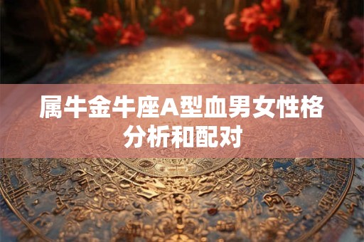 属牛金牛座A型血男女性格分析和配对