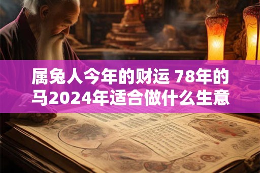 属兔人今年的财运 78年的马2024年适合做什么生意