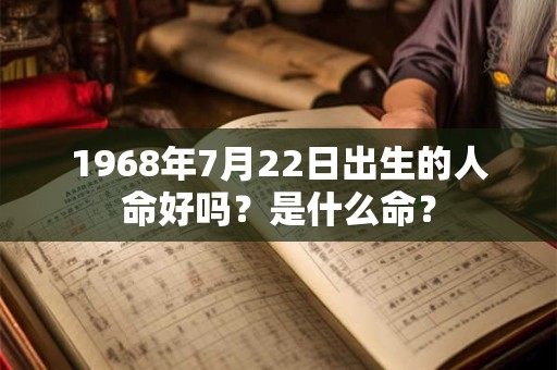 1968年7月22日出生的人命好吗？是什么命？
