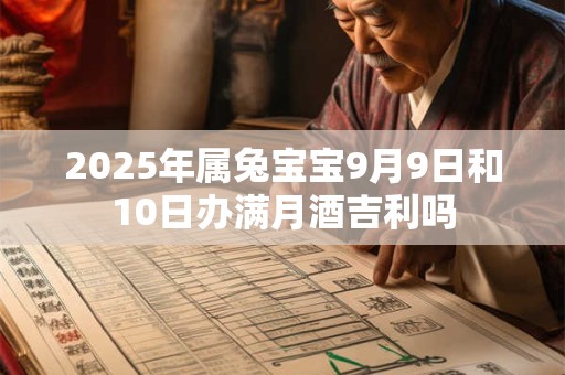 2025年属兔宝宝9月9日和10日办满月酒吉利吗