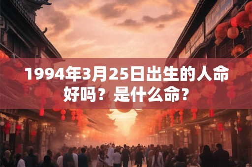 1994年3月25日出生的人命好吗？是什么命？