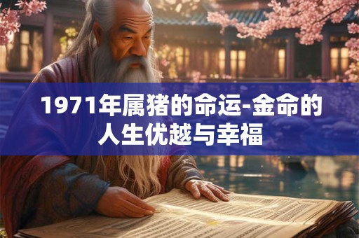 1971年属猪的命运-金命的人生优越与幸福