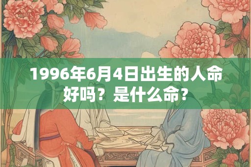 1996年6月4日出生的人命好吗？是什么命？