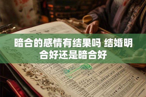 暗合的感情有结果吗 结婚明合好还是暗合好