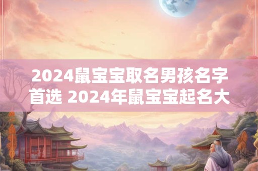 2024鼠宝宝取名男孩名字首选 2024年鼠宝宝起名大全