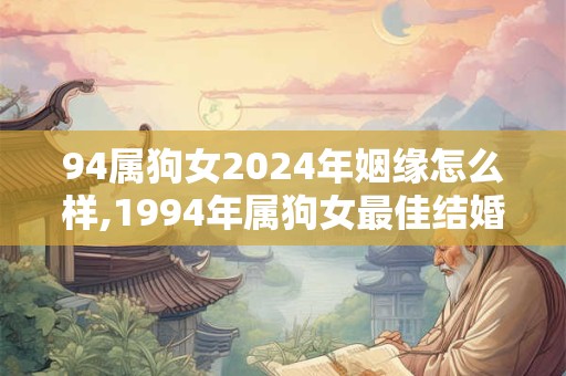 94属狗女2024年姻缘怎么样,1994年属狗女最佳结婚年龄