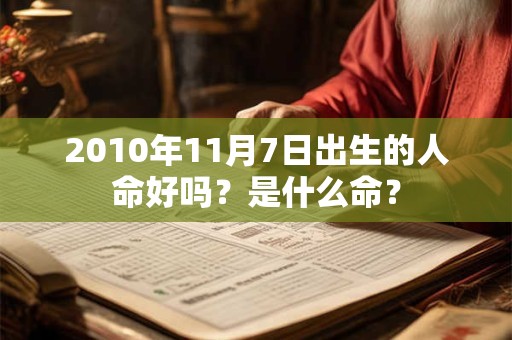 2010年11月7日出生的人命好吗？是什么命？