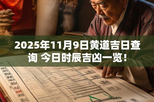 2025年11月9日黄道吉日查询 今日时辰吉凶一览！
