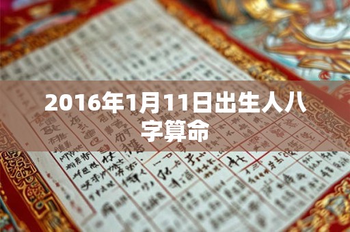 2016年1月11日出生人八字算命