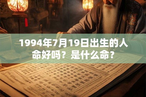 1994年7月19日出生的人命好吗？是什么命？