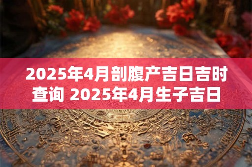 2025年4月剖腹产吉日吉时查询 2025年4月生子吉日！