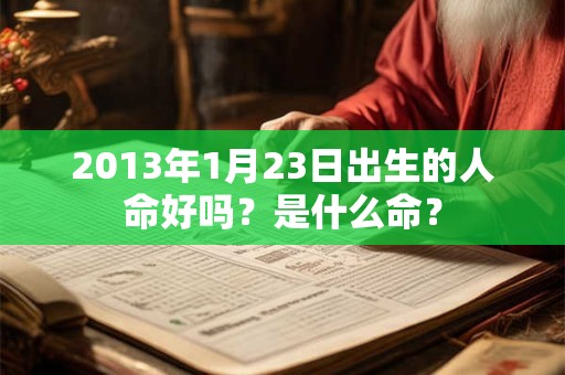 2013年1月23日出生的人命好吗？是什么命？