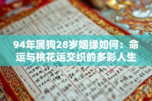 94年属狗28岁姻缘如何：命运与桃花运交织的多彩人生
