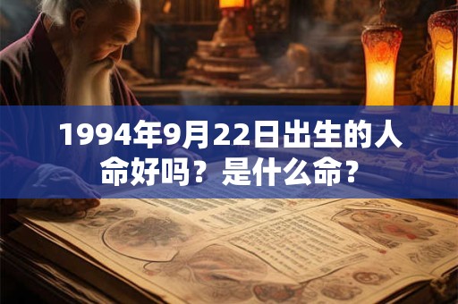 1994年9月22日出生的人命好吗？是什么命？