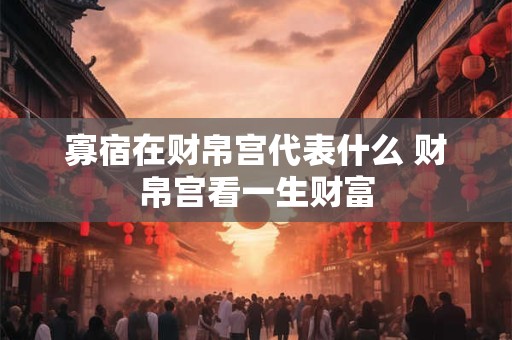 寡宿在财帛宫代表什么 财帛宫看一生财富 寡宿在财帛宫代表什么 财帛宫看一生财富
