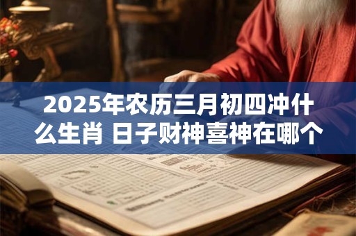 2025年农历三月初四冲什么生肖 日子财神喜神在哪个方向