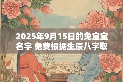 2025年9月15日的兔宝宝名字 免费根据生辰八字取名