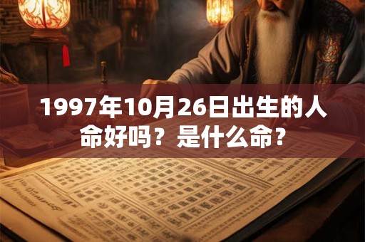 1997年10月26日出生的人命好吗？是什么命？