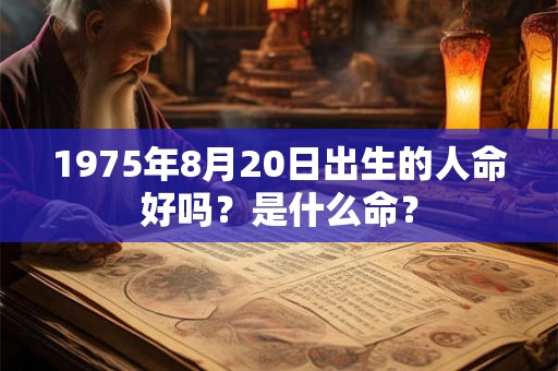 1975年8月20日出生的人命好吗？是什么命？