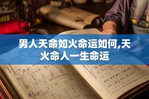 男人天命如火命运如何,天火命人一生命运
