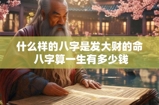 什么样的八字是发大财的命 八字算一生有多少钱