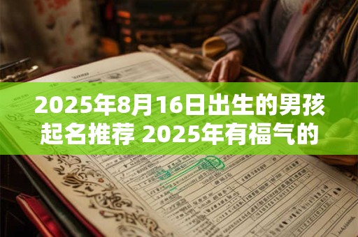 详细阅读:2025年8月16日出生的男孩起名推荐 2025年有福气的男孩乳名 2025年8月16日出生的男孩起名推荐 2025年有福气的男孩乳名