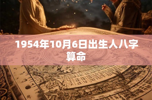 1954年10月6日出生人八字算命