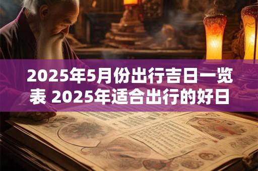 2025年5月份出行吉日一览表 2025年适合出行的好日子