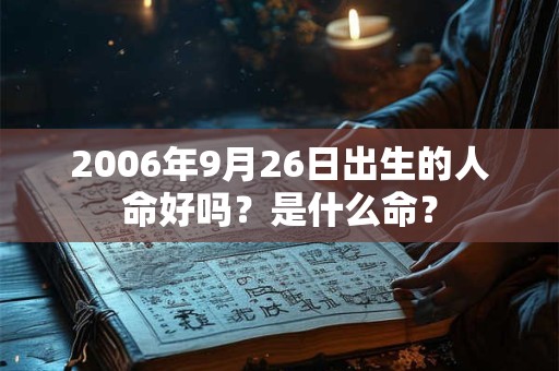 2006年9月26日出生的人命好吗？是什么命？