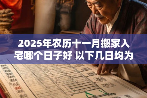 2025年农历十一月搬家入宅哪个日子好 以下几日均为吉日