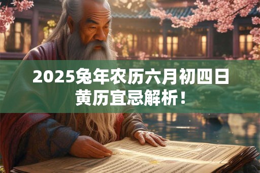 2025兔年农历六月初四日黄历宜忌解析！