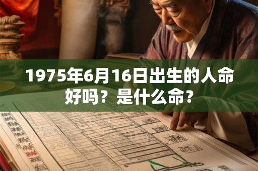 1975年6月16日出生的人命好吗？是什么命？