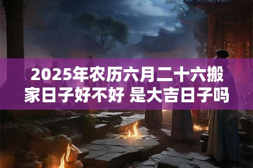 2025年农历六月二十六搬家日子好不好 是大吉日子吗