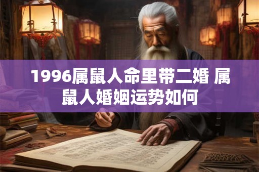 1996属鼠人命里带二婚 属鼠人婚姻运势如何