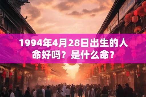 1994年4月28日出生的人命好吗？是什么命？