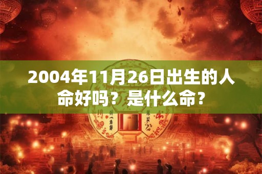 2004年11月26日出生的人命好吗？是什么命？