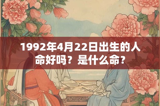 1992年4月22日出生的人命好吗？是什么命？