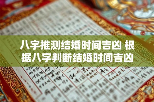 八字推测结婚时间吉凶 根据八字判断结婚时间吉凶