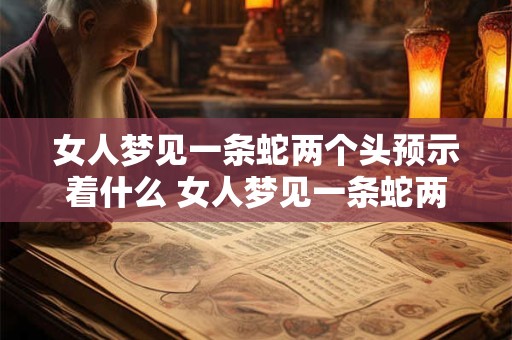 女人梦见一条蛇两个头预示着什么 女人梦见一条蛇两个头好不好