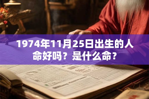 1974年11月25日出生的人命好吗？是什么命？